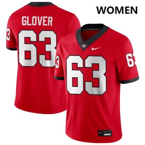 Women's #63 UGA Dontrell Glover College Football Jersey - Red