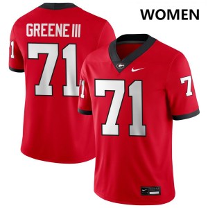 Women's #71 UGA Bulldogs Earnest Greene III College Football Jersey - Red