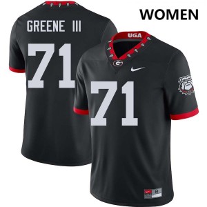 Womens #71 Dawgs Earnest Greene III College Football Jersey - 100th Anniversary Black