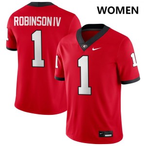 Women's #1 Dawgs Ellis Robinson IV College Football Jerseys - Red