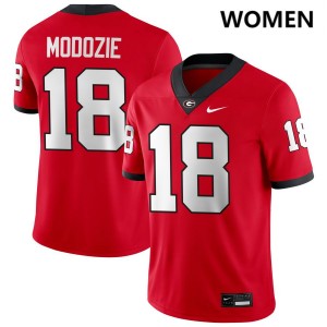 Womens #18 Dawgs Elo Modozie College Football Jerseys - Red