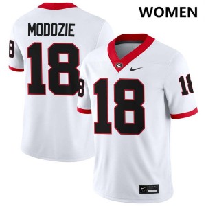 Women's #18 Dawgs Elo Modozie College Football Jerseys - White
