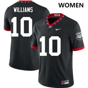 Womens #10 Go Dawgs Elyiss Williams College Football Jersey - 100th Anniversary Black