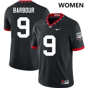 Women's #9 Georgia Ethan Barbour College Football Jerseys - 100th Anniversary Black
