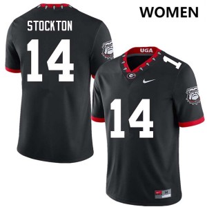 Mens #14 UGA Gunner Stockton College Football Jersey - 100th Anniversary Black