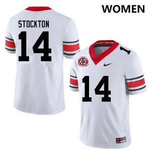 Mens #14 Go Dawgs Gunner Stockton College Football Jersey - 40th Anniversary White