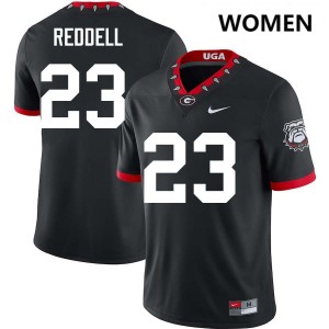 Women's #23 Georgia Bulldogs Jaden Reddell College Football Jersey - 100th Anniversary Black