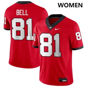 Womens #81 UGA Jeremy Bell College Football Jerseys - Red