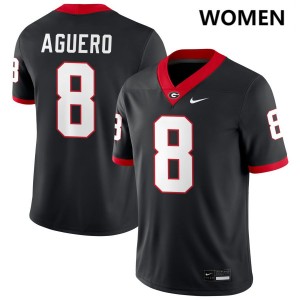 Women's #8 University of Georgia Joenel Aguero College Football Jerseys - Black