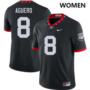 Women's #8 Go Dawgs Joenel Aguero College Football Jersey - 100th Anniversary Black