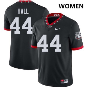 Womens #44 UGA Bulldogs Jordan Hall College Football Jerseys - 100th Anniversary Black