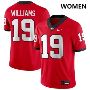 Womens #19 Dawgs Justin Williams College Football Jersey - Red
