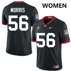 Women #56 University of Georgia Micah Morris College Football Jersey - 100th Anniversary Black