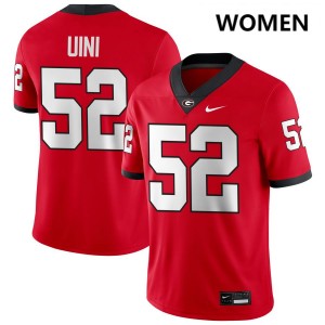 Women #52 Georgia Bulldogs Michael Uini College Football Jerseys - Red