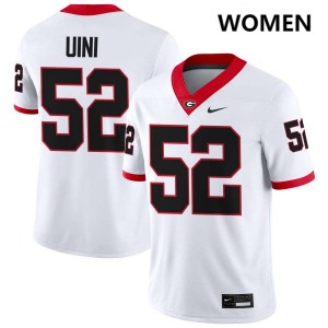 Women #52 UGA Bulldogs Michael Uini College Football Jerseys - White
