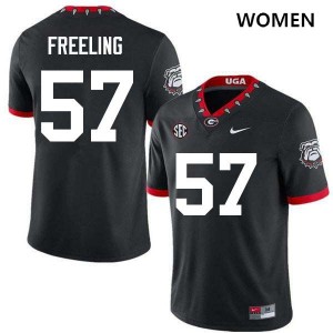 Womens #57 Dawgs Monroe Freeling College Football Jersey - 100th Anniversary Black