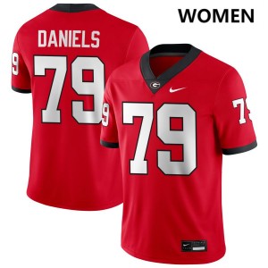 Women #79 Georgia Bulldogs Nyier Daniels College Football Jerseys - Red