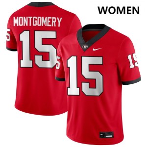 Women's #15 Georgia Ryan Montgomery College Football Jerseys - Red