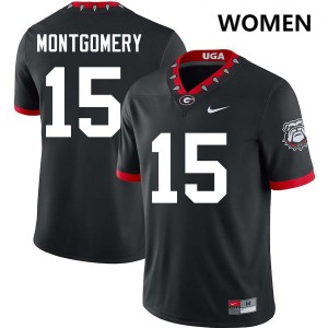 Women #15 Dawgs Ryan Montgomery College Football Jersey - 100th Anniversary Black