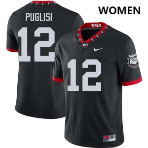 Women's #12 Go Dawgs Ryan Puglisi College Football Jersey - 100th Anniversary Black
