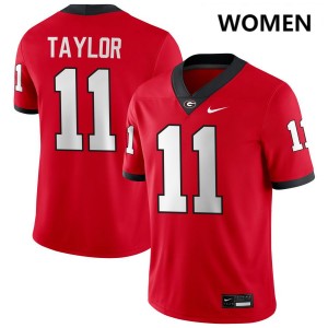 Women's #11 UGA Bulldogs Talyn Taylor College Football Jerseys - Red