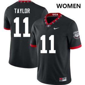 Women's #11 University of Georgia Talyn Taylor College Football Jerseys - 100th Anniversary Black
