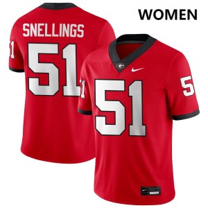 Womens #51 Dawgs Will Snellings College Football Jersey - Red