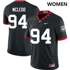Womens #94 Dawgs Xzavier McLeod College Football Jerseys - 100th Anniversary Black