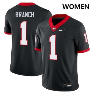 Women's #1 UGA Zachariah Branch College Football Jerseys - Black
