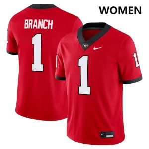 Women #1 UGA Zachariah Branch College Football Jersey - Red