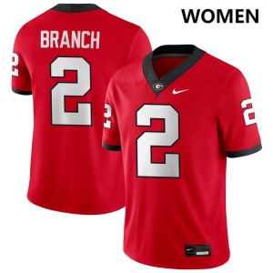 Women #2 Georgia Zion Branch College Football Jersey - Red