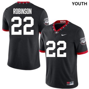 Youth #22 University of Georgia Branson Robinson College Football Jersey - 100th Anniversary Black