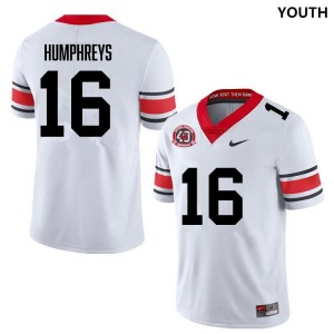 Youth #16 Georgia Bulldogs London Humphreys College Football Jersey - 40th Anniversary White