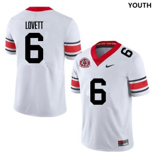 Youth #6 UGA Dominic Lovett College Football Jersey - 40th Anniversary White