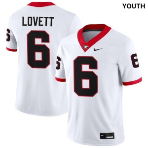 Youth #6 UGA Dominic Lovett College Football Jersey - White