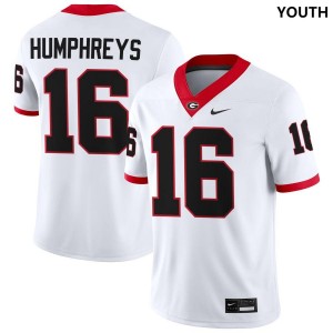 Youth #16 UGA London Humphreys College Football Jersey - White