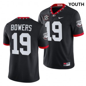 Kids #19 GA Bulldogs Brock Bowers 100th Anniversary College Football Jersey - Black