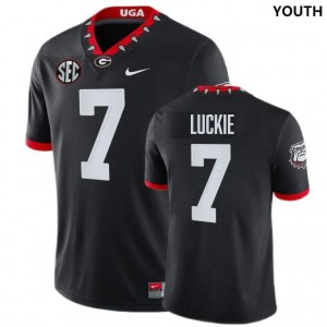 Youth #7 Georgia Bulldogs Lawson Luckie College Football Jersey - 100th Anniversary Black