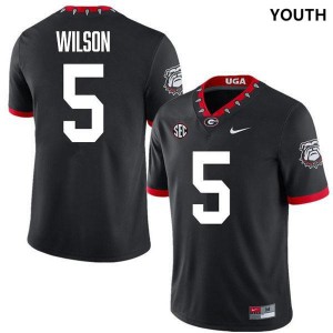 Youth #5 University of Georgia Raylen Wilson College Football Jersey - 100th Anniversary Black