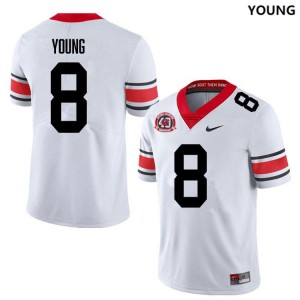 Youth #8 Georgia Colbie Young College Football Jersey - 40th Anniversary White