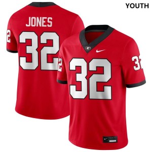 Youth #32 Georgia Bulldogs Cash Jones College Football Jersey - Red