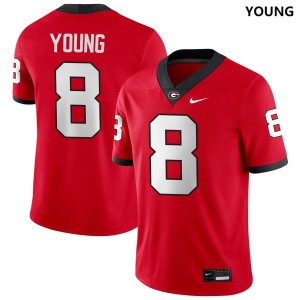 Youth #8 Georgia Colbie Young College Football Jersey - Red