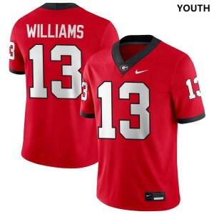 Youth #13 UGA Mykel Williams College Football Jersey - Red