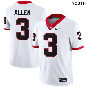 Youth #3 Georgia Bulldogs CJ Allen College Football Jersey - White
