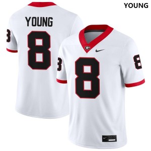 Youth #8 University of Georgia Colbie Young College Football Jersey - White