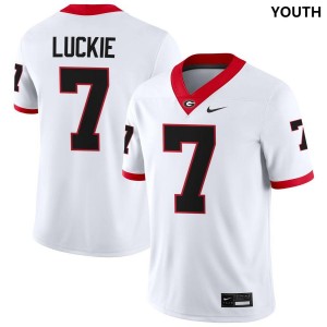 Youth #7 Georgia Lawson Luckie College Football Jersey - White
