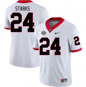 Youth #24 Georgia Bulldogs Malaki Starks College Football Jersey - White