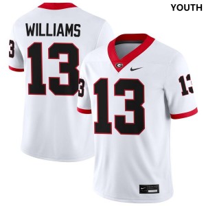 Youth #13 Georgia Mykel Williams College Football Jersey - White