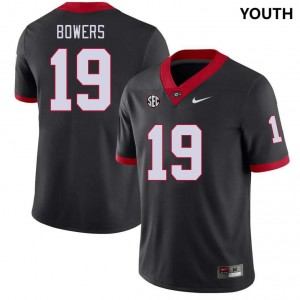 Youth(Kids) #19 Georgia Bulldogs Brock Bowers College Football Jersey - Black
