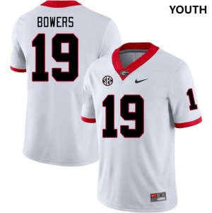 Youth #19 Georgia Brock Bowers College Football Jersey - White